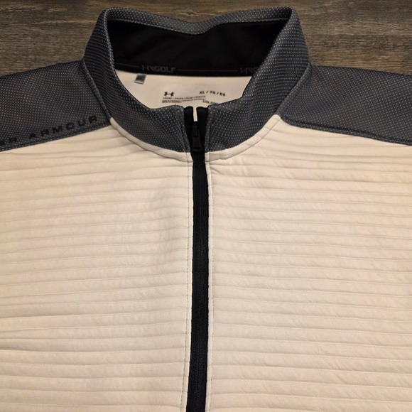 Under Armour ColdGear Golf Pullover White Grey 1/4 Zip Loose Fit Sz XL - Picture 4 of 8